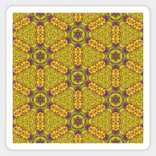 Detailed Yellow and Green Hex Shaped Star Pattern - WelshDesignsTP004 Magnet